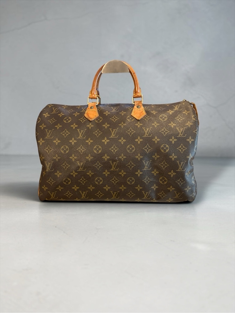Louis Vuitton Speedy 40 Monogram Canvas Satchel Bag SP0997 France w/ Lock & COA